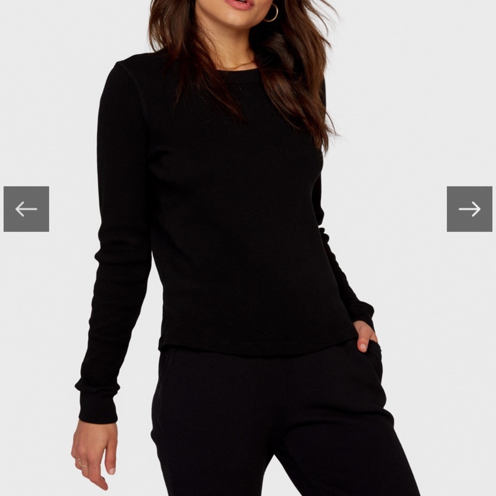 MATE the label organic thermal crewneck black M